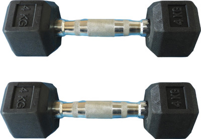 

Royal 4Kg 2Pc Hexagonal Dumbbell1 Fixed Weight Dumbbell(8 kg), Black