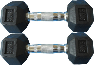 

Royal 3Kg 2Pc Hex Dumbbell1 Fixed Weight Dumbbell(6 kg), Black