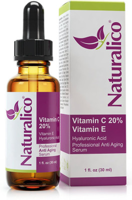 

Naturalico Anti Aging Organic 20% Vitamin C Serum for Face with Hyaluronic Acid 1 Oz(30 ml)
