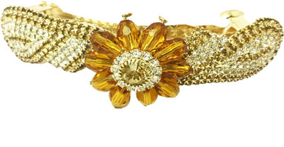 

AccessHer Designer studded back clip Women Hair Clip(Gold)