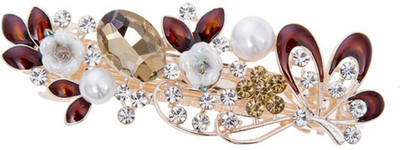 

GELILIA Elegant Crystal Studded Hair Clip(Brown)
