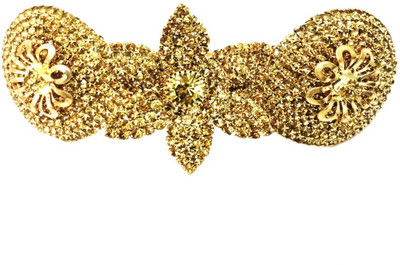 

AccessHer Designer studded back clip Women Hair Clip(Gold)