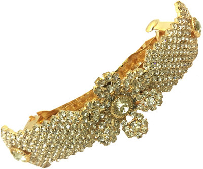 

AccessHer Designer studded back clip Women Hair Clip(Gold)