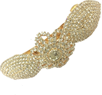 

AccessHer Designer studded back clip Women Hair Clip(Gold)