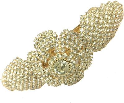 

AccessHer Designer studded back clip Women Hair Clip(Gold)