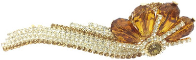 

AccessHer Designer studded back clip Women Hair Clip(Gold)