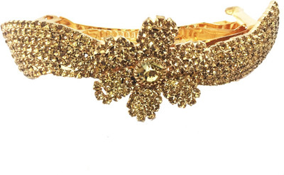 

AccessHer Designer studded back clip Women Hair Clip(Gold)