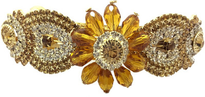 

AccessHer Designer studded back clip Women Hair Clip(Gold)