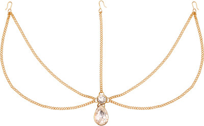 

Sanjog Statement Gold Plated Matha Patti Maang Tikka For Women & Girls Hair Chain(Gold)