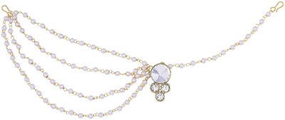 

Sanjog Statement Pearl Half Matha Patti Maang Tikka For Women & Girls Hair Chain(Gold)