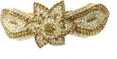 

AccessHer Designer studded back clip Women Hair Clip(Gold)