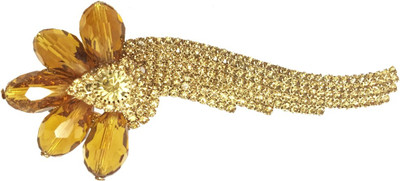 

AccessHer Designer studded back clip Women Hair Clip(Gold)