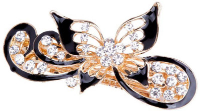 

GELILIA Cute Butterfly shaped Crystal Studded Hair Clip(Black)