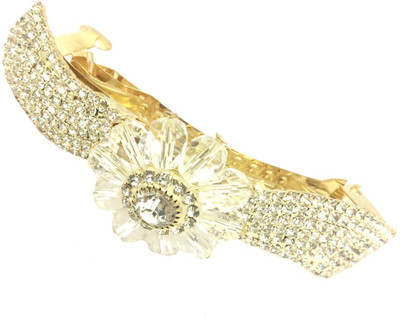 

AccessHer Designer studded back clip Women Hair Clip(Gold)