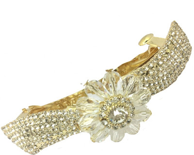 

AccessHer Designer studded back clip Women Hair Clip(Gold)