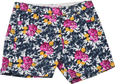 

612 League Short For Girls Casual Printed Cotton Viscose Blend(Blue, Pack of 1, Navy