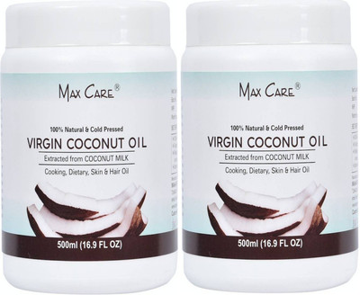 

MAXCARE Virgin Coconut Oil (Cold Pressed) 500ML Wide Mouth Pack of 2(1000 ml)