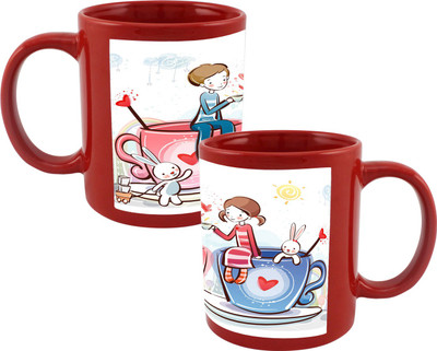 

Thirsty Guys Love Red Ceramic Mug(325 ml), Multicolor