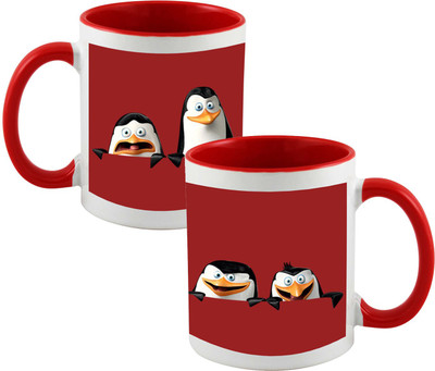 

Thirsty Guys Penguin Inner Red Ceramic Mug(325 ml), Multicolor