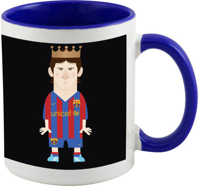

Thirsty Guys Messy Inner Blue Ceramic Mug(325 ml), Multicolor
