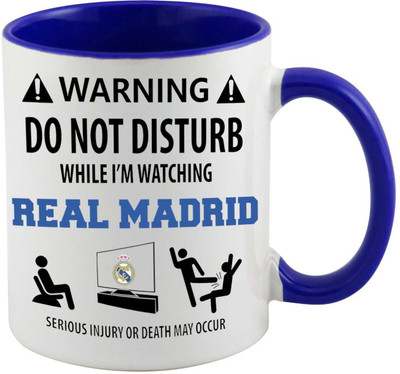 

Thirsty Guys Real Madrid Inner blue Ceramic Mug(325 ml), Multicolor
