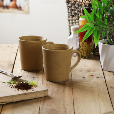 

Miah Décor Ribbeds Plain Ceramic Mug(210 ml, Pack of 4), Multicolor