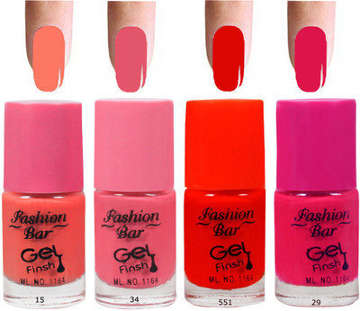 

Fashion Bar Nail Polish Neon Combo Peach Multicolor(Pack of 4)
