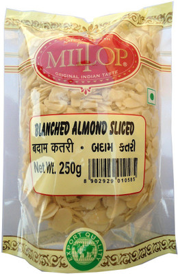 MilTop Blanched Almond Sliced Almonds(250 g, Pouch)