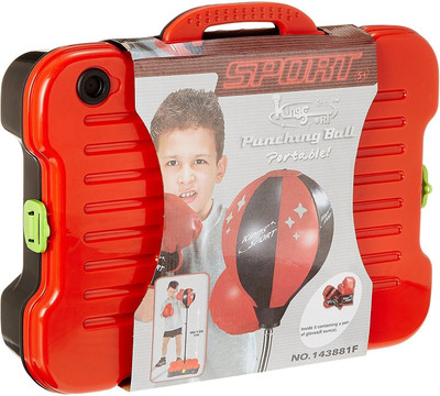 

Taaza Garam Kids High Quality imported kids real action fighting punching ball boxing set briefcase - Gift Toy(Multicolor)