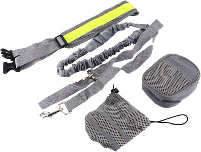 

Futaba Waist Jogging /Running/ Walking Leash Belt - Grey 144 cm Dog Strap Leash(Grey)