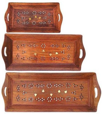 

Khan Handicrafts k.18 Tray Set(Pack of 3)
