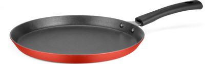 

Ideale Non Stick Fry Pan Flat Pan 24 cm diameter(Aluminium, Non-stick), Red