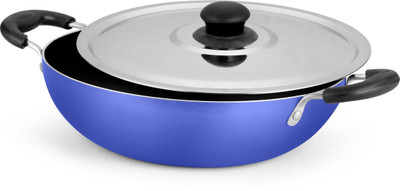 

Ideale Non Stick Kadai with Lid Kadhai 24 cm with Lid(Aluminium, Non-stick), Blue