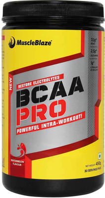

MuscleBlaze BCAA PRO, Intra-Workout Formula for Muscle Recovery BCAA(450 g, Watermelon)