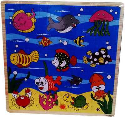 kidoz kingdom WOODEN JIGSAW PUZZLE 100 PCS AQUA(100 Pieces)