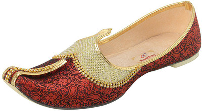 

Ramraj Wedding & Sherwani Mojaris For Men(Red, Gold