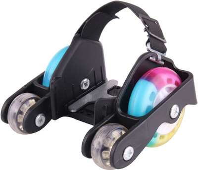 Strauss Flashing Street Quad Roller Skates - Size NA UK(Black)