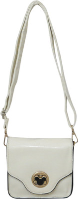 

Heels & Handles Women Formal White PU Sling Bag