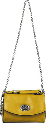 

Heels & Handles Women Casual Yellow PU Sling Bag