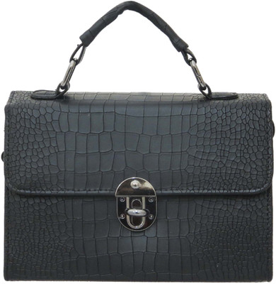 

Heels & Handles Women Casual Black PU Satchel