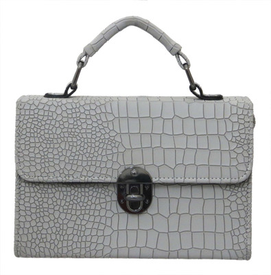 

Heels & Handles Women Formal Grey PU Satchel
