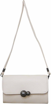 

Heels & Handles Women Casual White PU Sling Bag