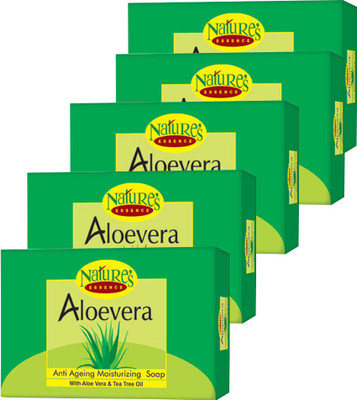 

Nature's Aloevera Moisturizing Bar Pack of 5(75 g, Pack of 5)