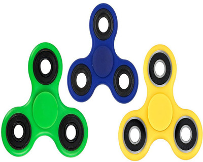 

Darling Toys Fidget Spinner with Ceramic Bearing, Tri-Spinner, Hand Spinner, Anti Stress Toy (Pack of 3)(Green, Blue, Yellow)
