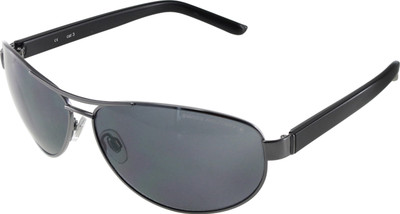SWISS MILITARY Oval Sunglasses(Black)