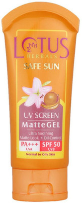 

Lotus Herbals Safe Sun UV Screen Matte Gel - SPF 50 PA+++(50 g)