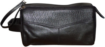 

Kan Premium Quality Leather Travel Kit/Travel Organizer for Men & Women(Black)