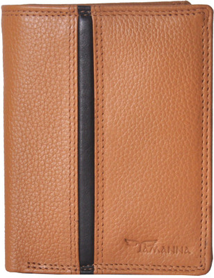 

Tamanna Men Tan, Black Genuine Leather Wallet(8 Card Slots), Black;tan