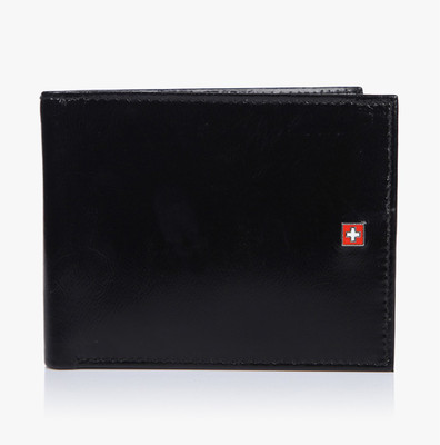 

Swiss Military Men Black Genuine Leather Wallet(4 Card Slots)
