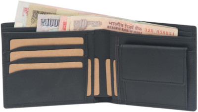 

RLE Men Black Genuine Leather Wallet(5 Card Slots)